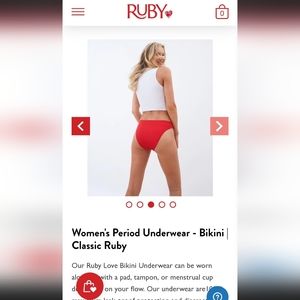 ✨2 for $10✨ Ruby Period Underwear - Red